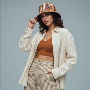 Urban Outfitters Poppy Embroidered Bucket Hat